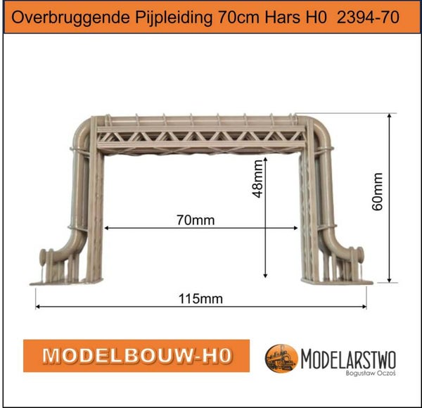 Overbruggende Pijpleiding 70cm Hars H0  2394-70