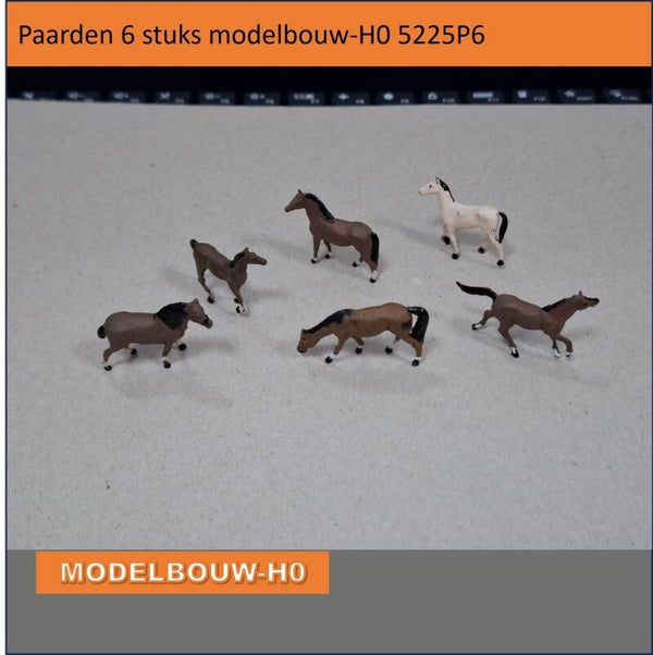 Paarden 6 stuks Modelbouw-H0