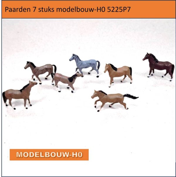 Paarden 7 stuks Modelbouw-H0