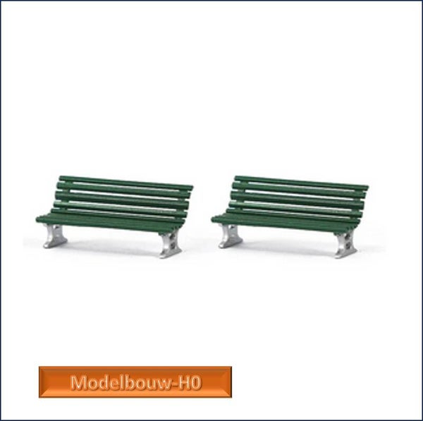 Bank groen-zilver- per 2 stuks