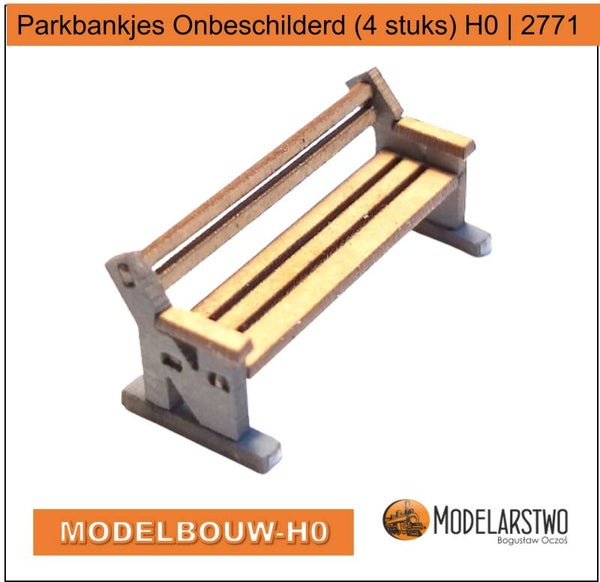 Parkbankjes Onbeschilderd (4 stuks) – H0 2771