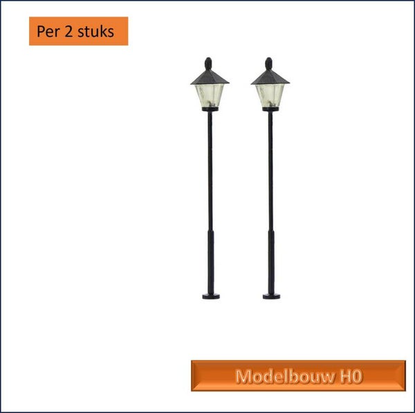 Lantaarn klassiek parklantaarn warm witte led 4,7cm hoog per 2 stuks