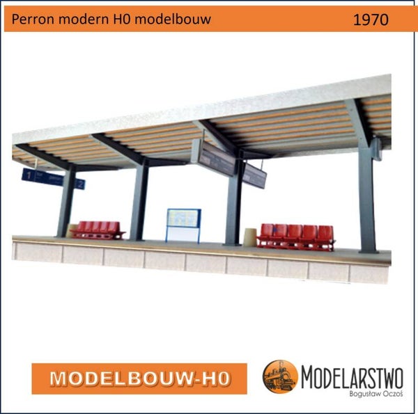 Perron modern H0 laser gesneden karton 1970