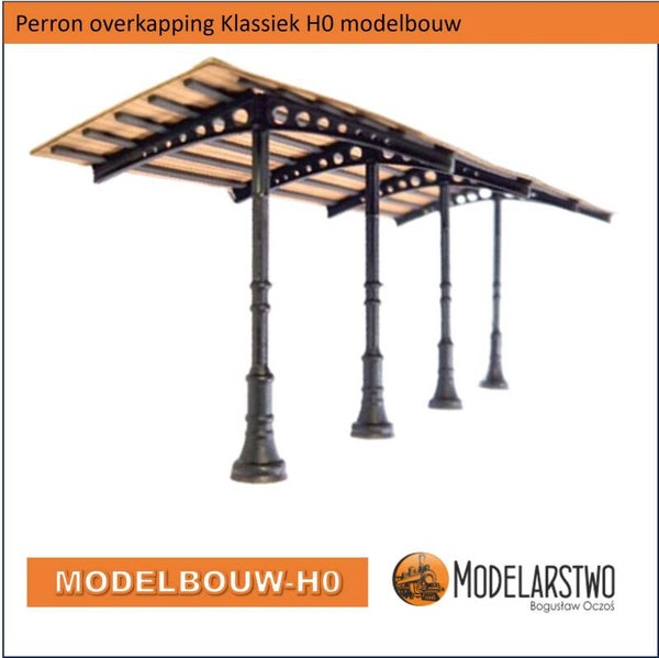 Perron overkapping Klassiek  H0 lasercut karton 1314