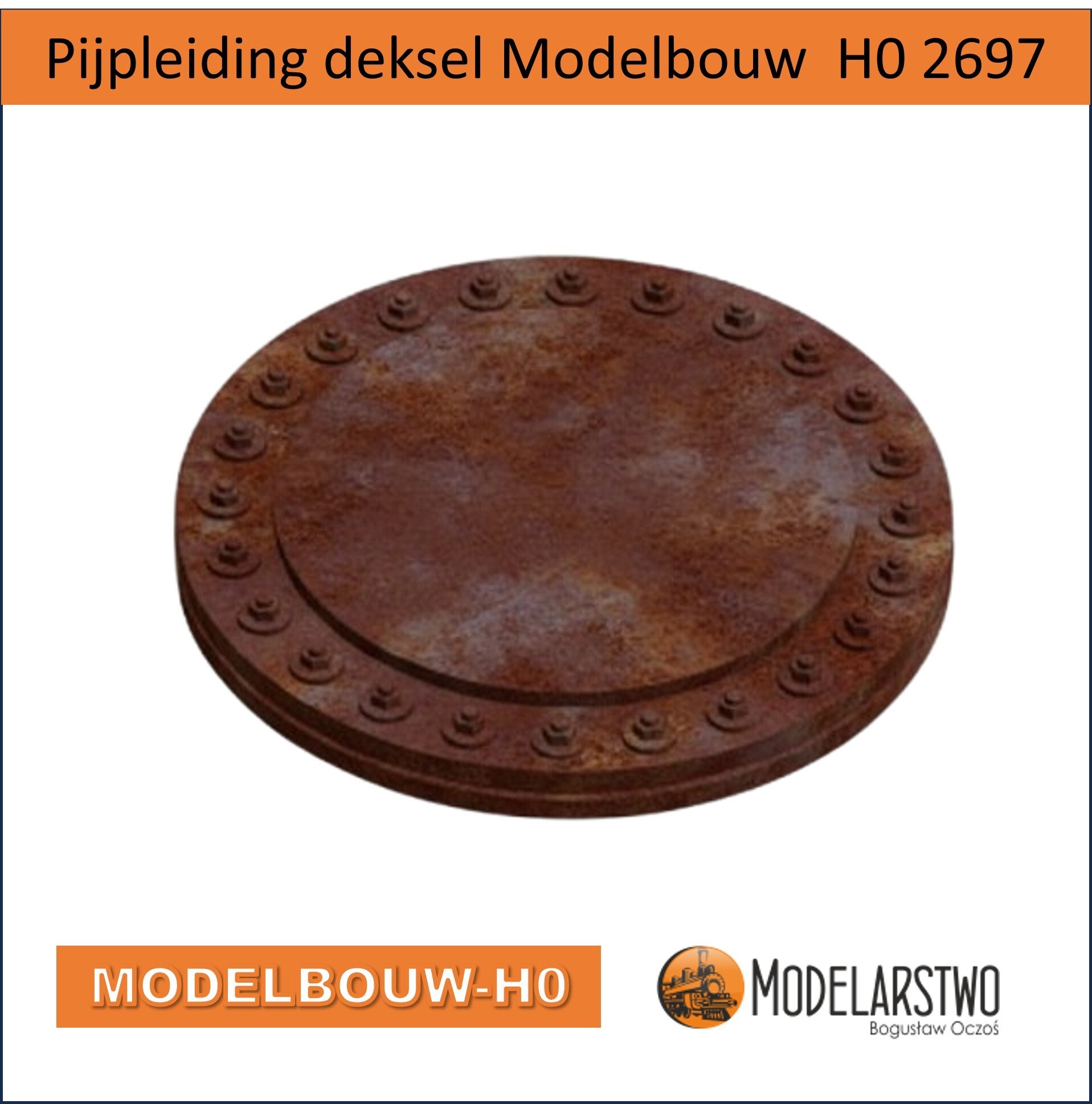 Pijpleiding deksel roestig 10mm modelbouw H0 2697