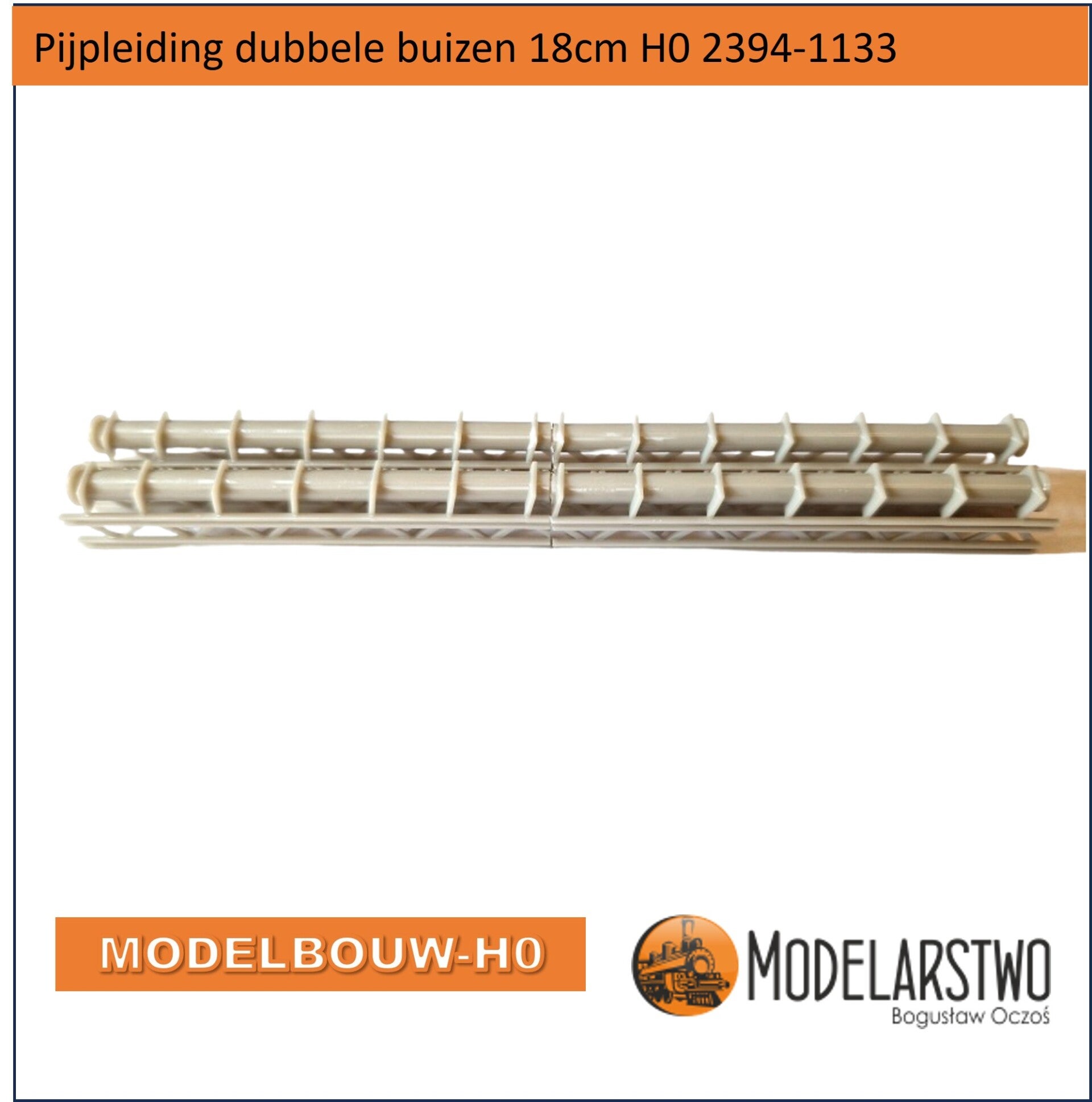 Pijpleiding dubbele buizen 18cm H0 2394-1133