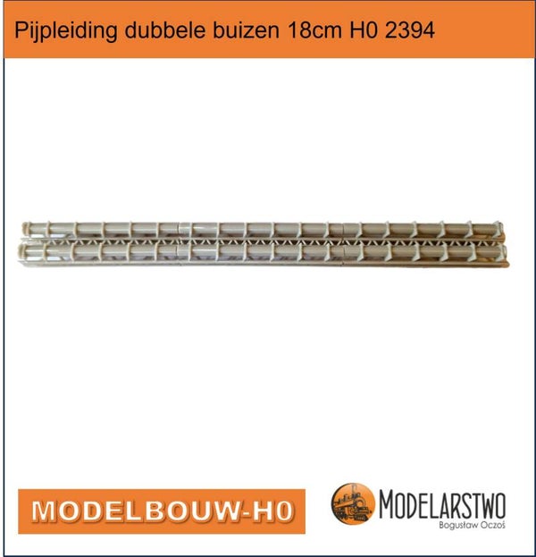 Pijpleiding dubbele buizen 18cm H0 2394