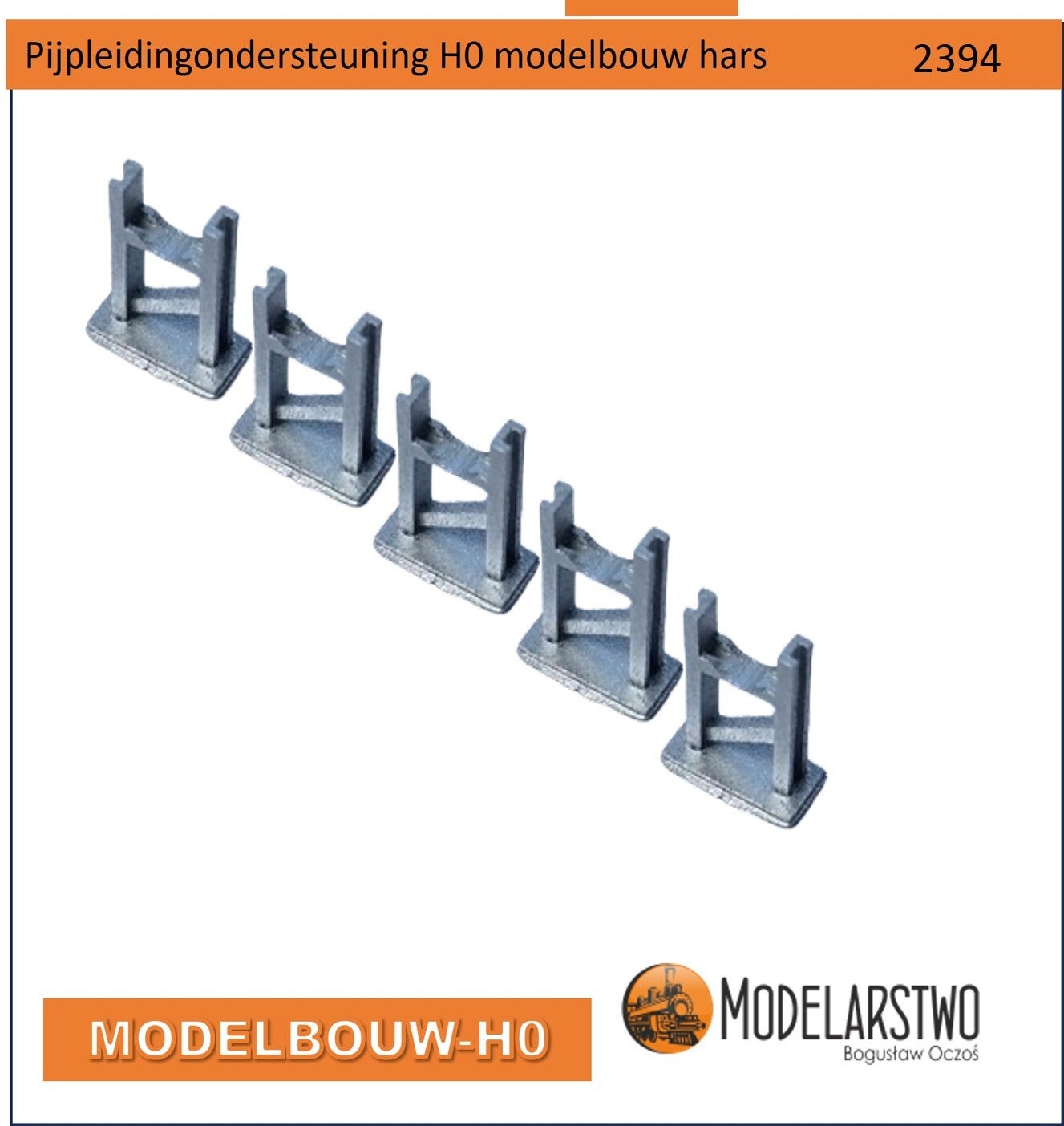 Pijpleiding ondersteuning 5 stuks H0 modelbouw hars 2394
