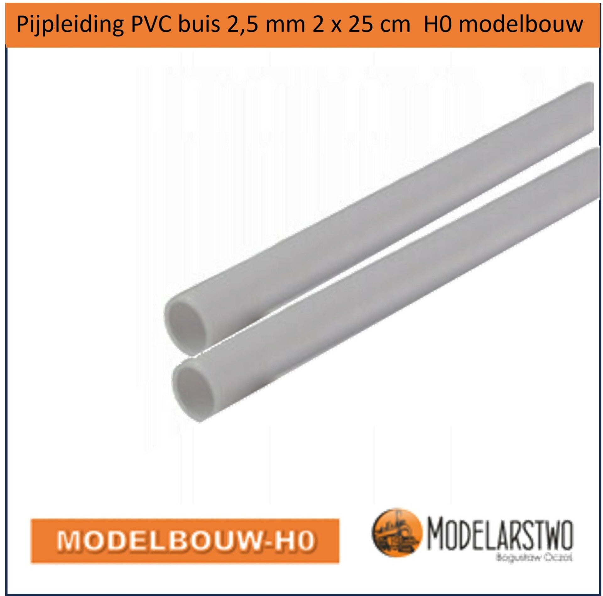 Pijpleiding PVC buis 2,5 mm 2 x 25 cm  H0 modelbouw 6038