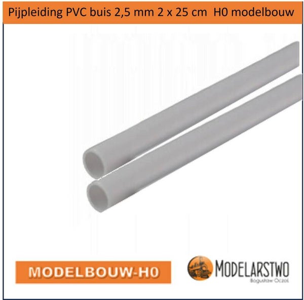 Pijpleiding PVC buis 2,5 mm 2 x 25 cm  H0 modelbouw 6038