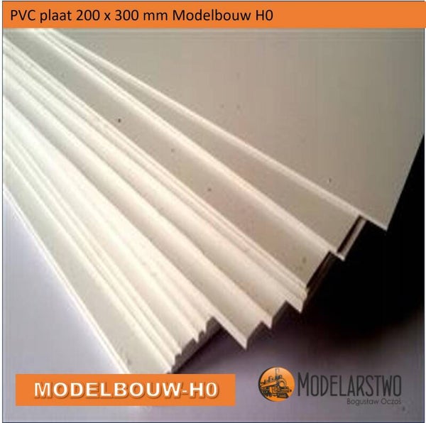 PVC plaat 200 x 300 mm 4 mm  modelbouw