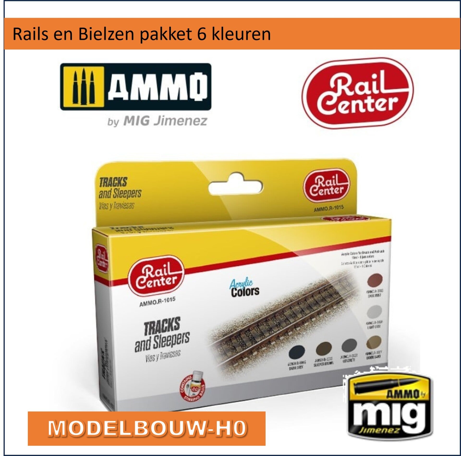 Rails en bielzen verven - Tracks and Sleepers Set van Ammo