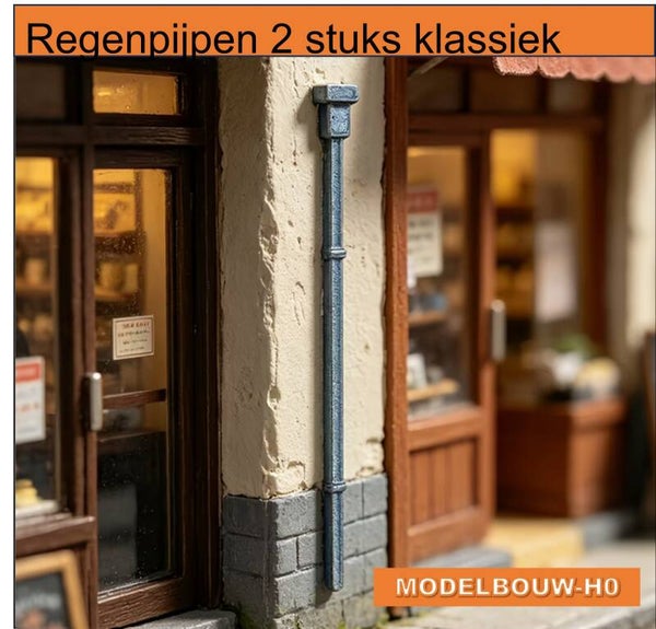 Regenpijpen met opvangbak 2stuks 6cm hoog 3d Print Grijs