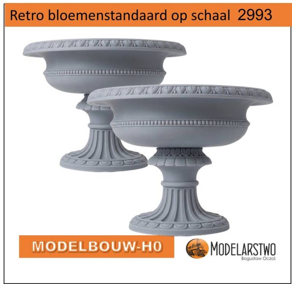 Retro bloemenstandaard op schaal  2993