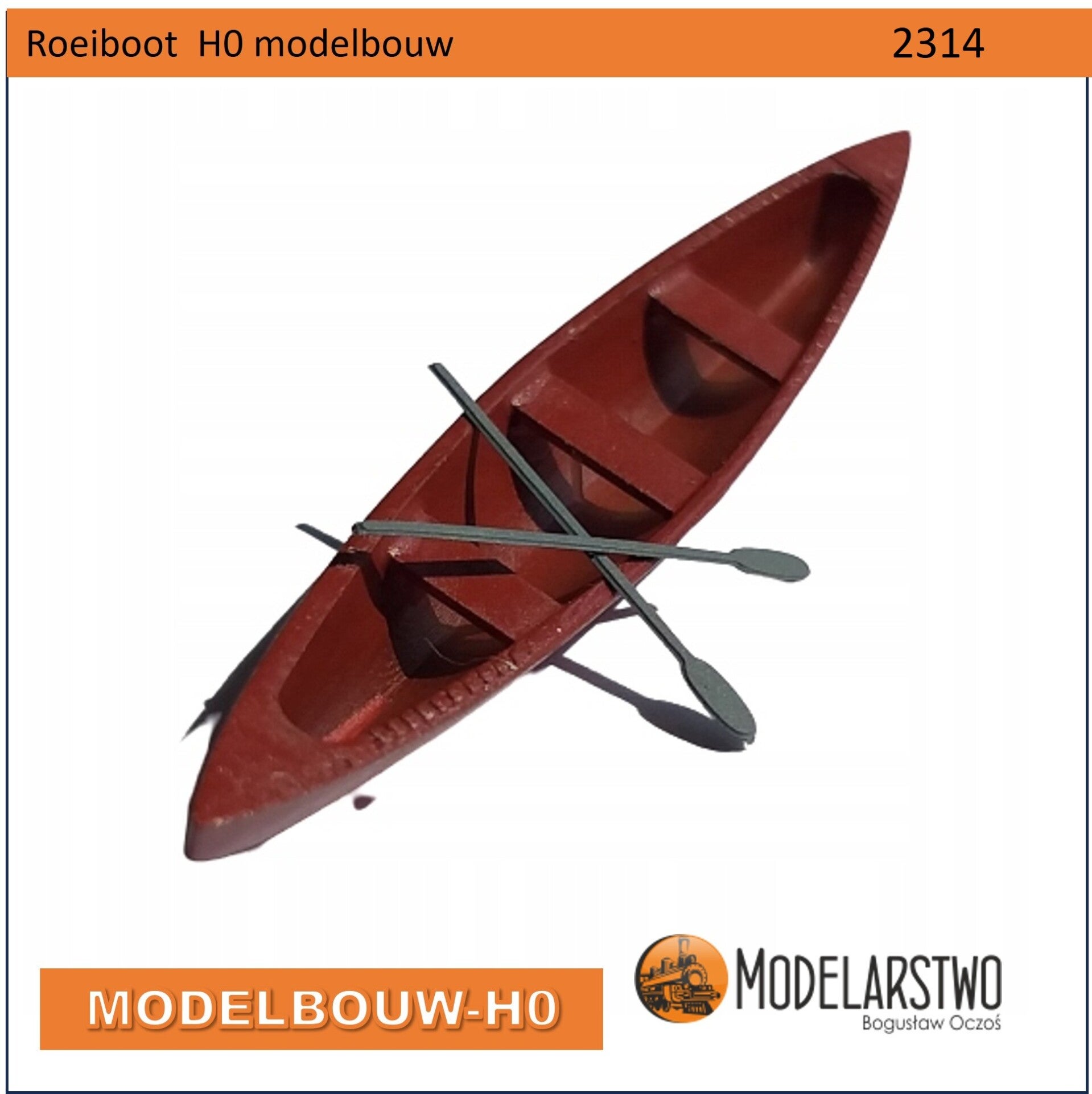 Roeiboot  H0 modelbouw 2314