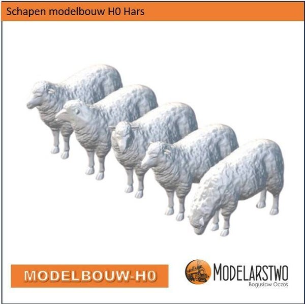 Schapen Modelbouw H0 Hars model 7stuks D9DE
