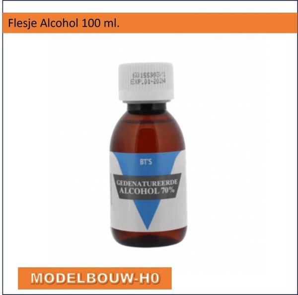Alcohol flesje 100ml voor modelbouw en is niet drinkbaar.