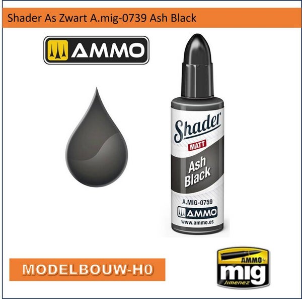 Shader Matte As Zwart A.mig-0739 Ash Black
