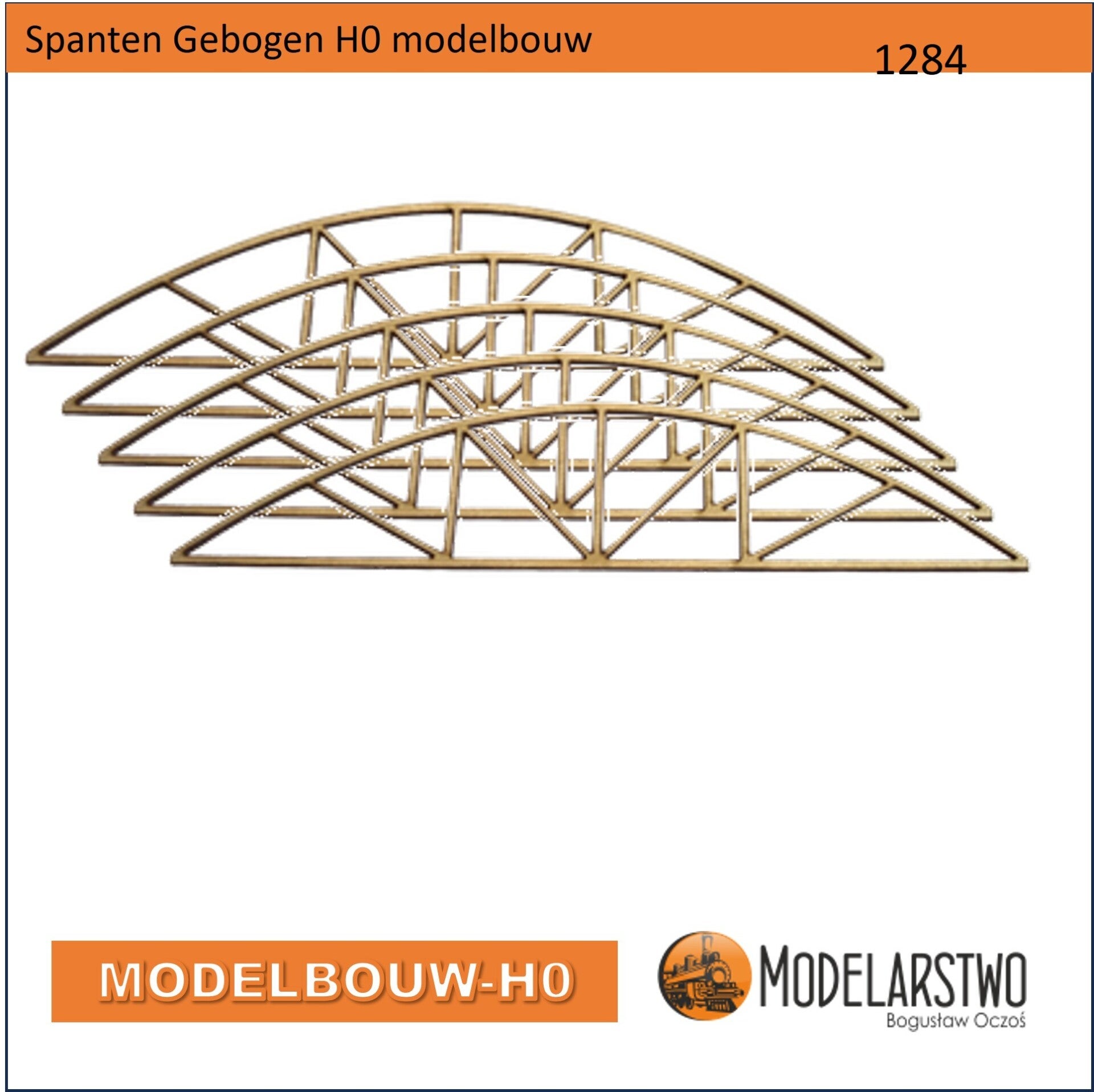Dakspanten gebogen -  H0 Bouwpakket 1284