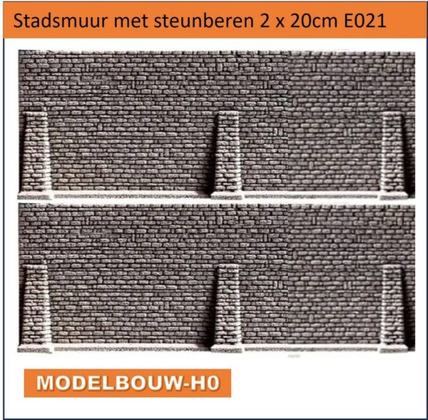 Stadsmuur met steunberen  Reliëf plaat Modelbouw h0 E021