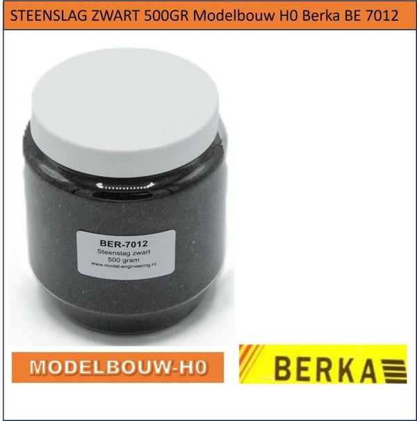 STEENSLAG ZWART 500GR Modelbouw H0 Berka BE 7012