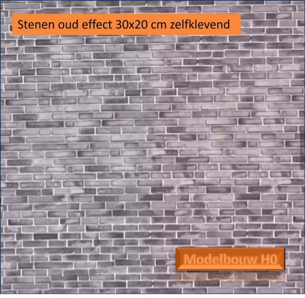 Stenen oude  20 x 30 cm zelfklevend pvc no 5