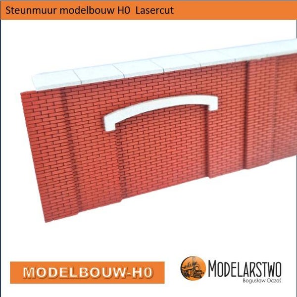 Steunmuur H0 lasercut karton