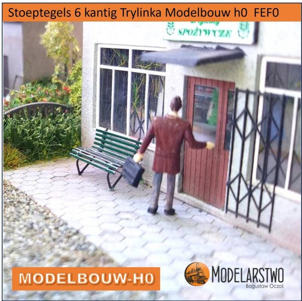 stoep tegels los 6kantig Trylinka tot 124 x 200 mm A4 Modelbouw h0 FEF0