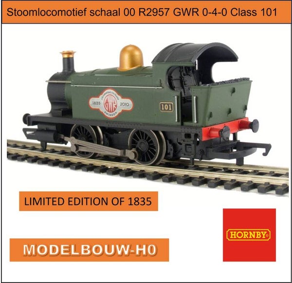 Locomotief schaal 00 -  1:76 stoomlocomotief R2957 GWR 0-4-0 Class 101