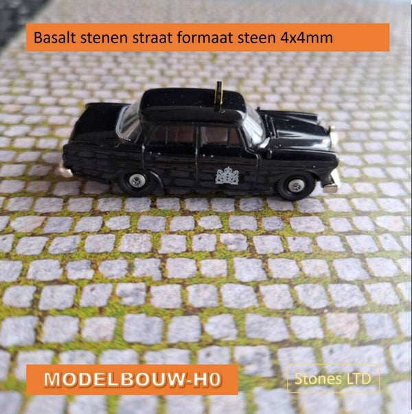 basaltblokken met gras zelfklevend pvc Modelbouw H0 no60