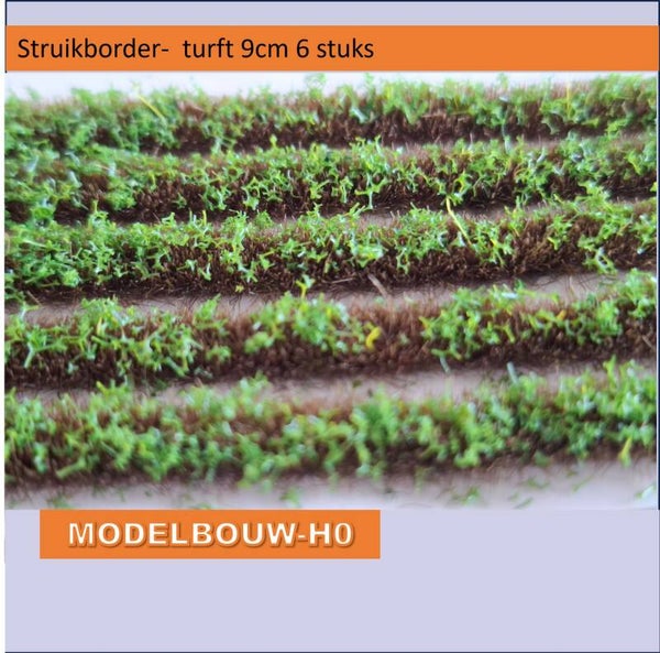 Gras border turft groen 9 cm 6 stroken