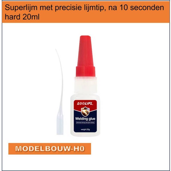Superlijm met precisie lijmtip, na 10 seconden hard 20ml