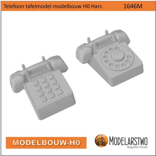 Telefoon tafelmodel 2stuks  modelbouw H0 Hars 1646