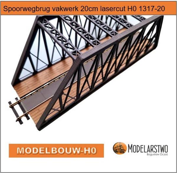 Spoorwegbrug vakwerk 20cm lasercut H0 1317-20
