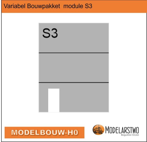 Variabel Bouwpakket module S3 Zijwand met deur opening