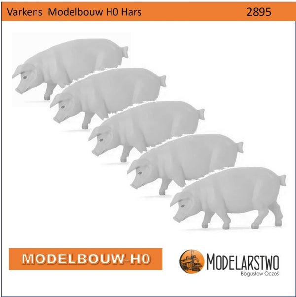 Varkens  5 stuks Hars Modelbouw H0 2895