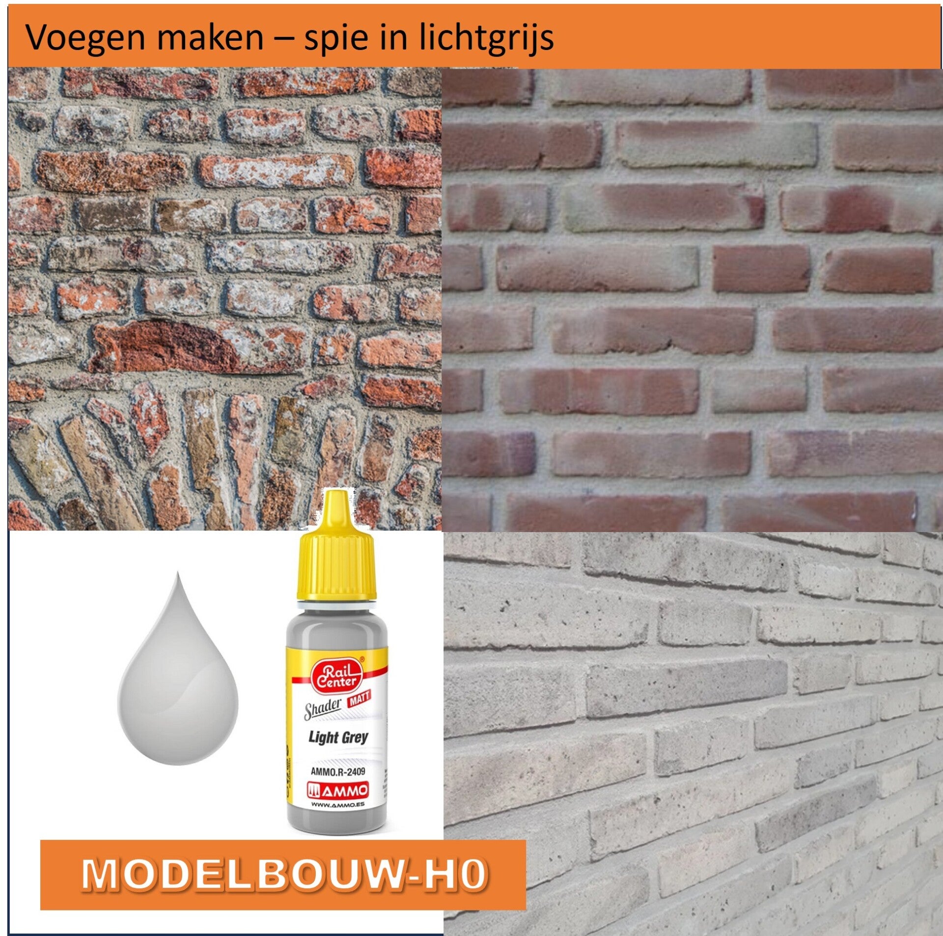 Specie-effect verf Rail Center Matt Shader Light Grey AMMO.R-2409