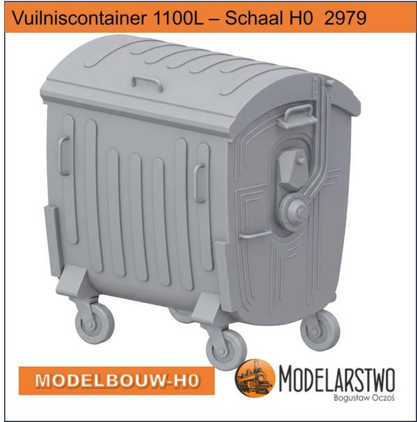 Vuilniscontainer 1100L – Schaal H0  2979
