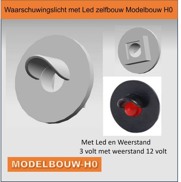 Waarschuwingslicht met Led zelfbouw Modelbouw H0