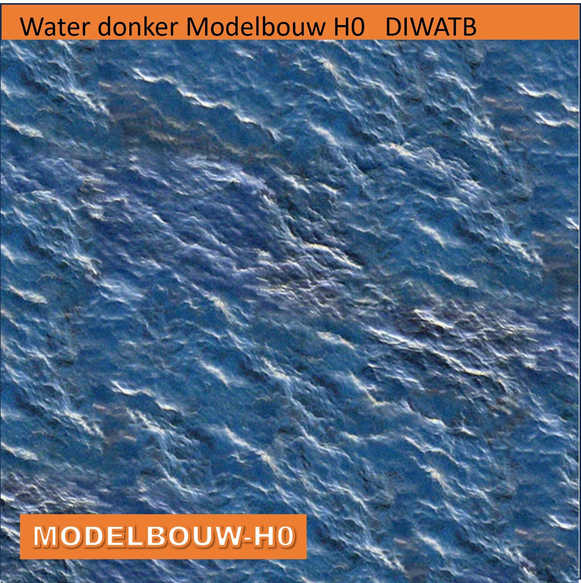 Water op reliëf karton geprint Modelbouw h0  blauw