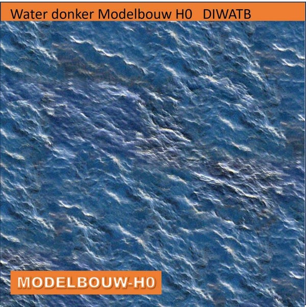 Water op reliëf karton geprint Modelbouw h0  blauw