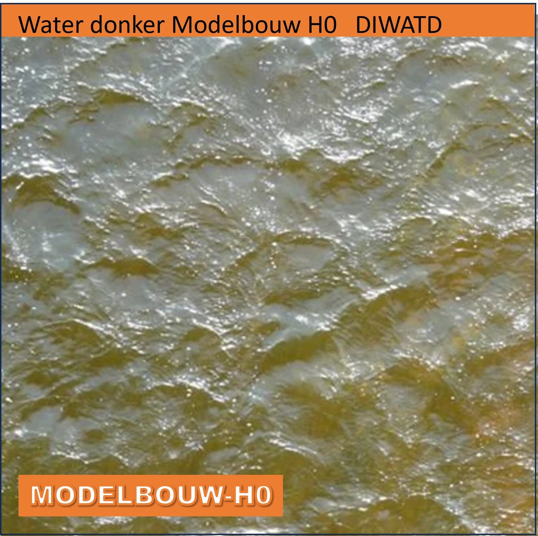 Water op reliëf karton geprint Modelbouw h0  grijs./groen