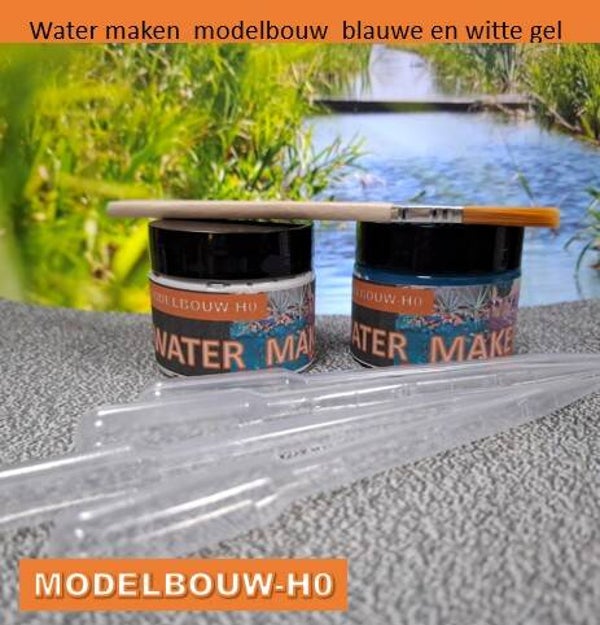 Water maken  modelbouw  blauwe gel en witte gel