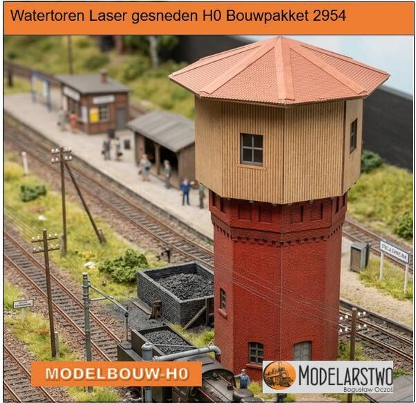 Watertoren – Laser-Cut Zelfbouwmodel (Schaal H0 / 1:87) 2954