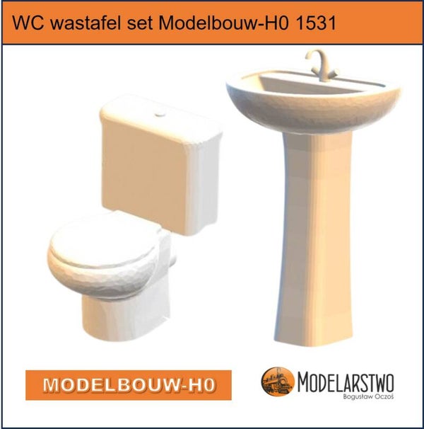 WC wastafel set Modelbouw-H0 1531