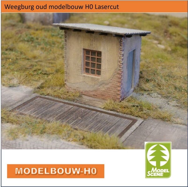 Weegbrug oud  Modelbouw H0 lasercut karton 98504