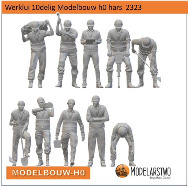 Werklui 10 delig figuren Modelbouw H0  2323