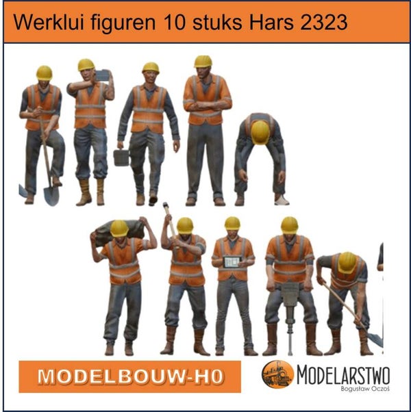 Handgeschilderde Resin Werklui voor H0 – 10-delige Set (Art. 2323G)
