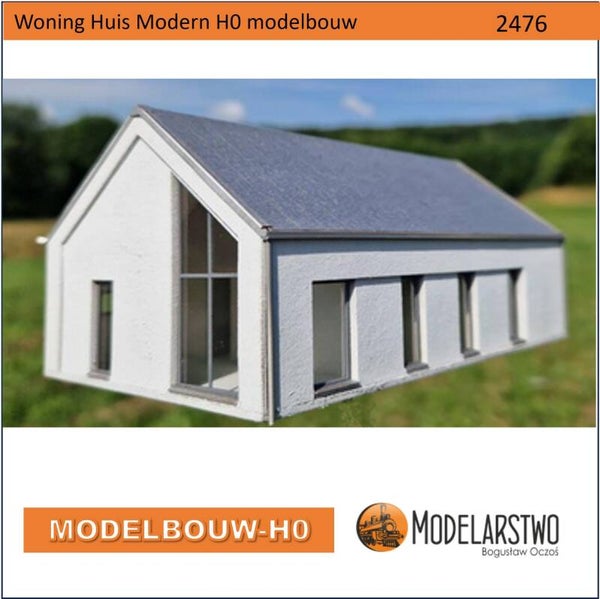 Woning Huis modern Modelbouw H0 lasercut karton 2476