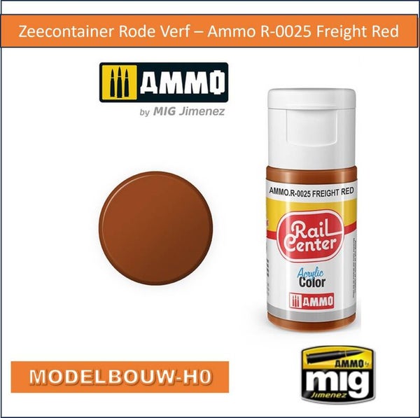 Zeecontainer Rode verf Ammo R-0025 Rail Center Freight Red